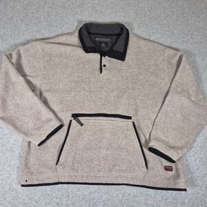 Outersport Fleece Pullover Mens Large Tan Outertech OT 2000 Snap Neck Pocket
